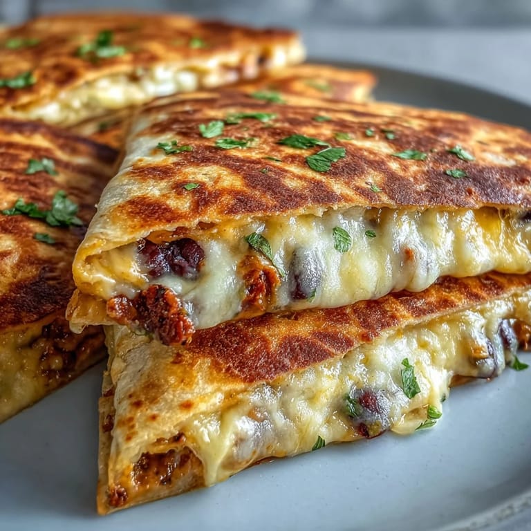 Freshly baked Blooming Quesadilla Ring on a platter, garnished with cilantro and lime wedges, ready to be pulled apart for a festive party appetizer.
