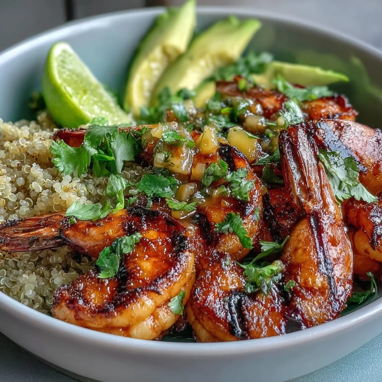 Tangy mango salsa and zesty lime chili sauce top these Fresh Shrimp and Creamy Avocado Bowls, adding bright pops of color and fresh texture.