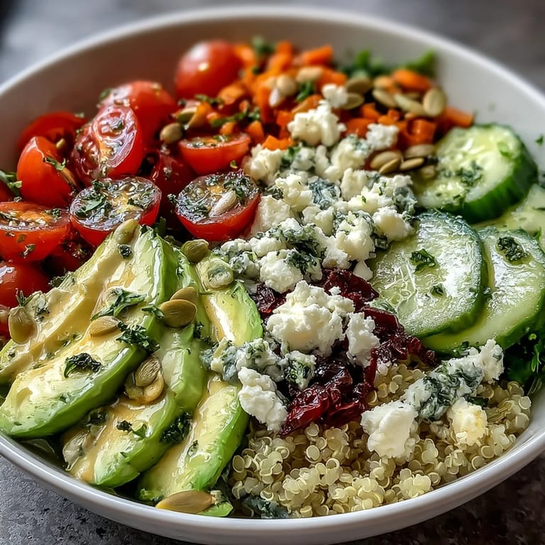 A nourishing Simple Grain Bowl lunch prep with farro, roasted tofu, crunchy vegetables, and fresh herbs on a rustic table.