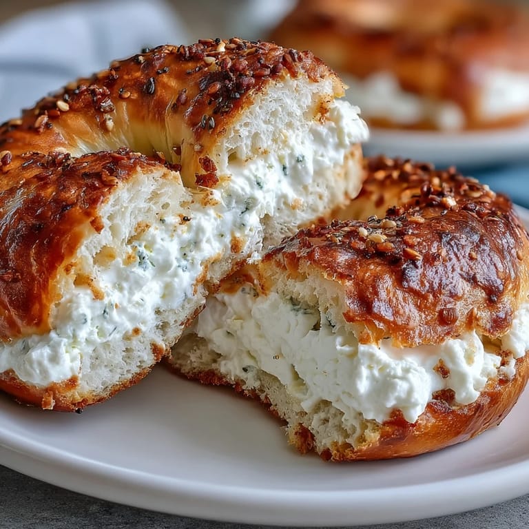 Fluffy cottage cheese protein bagels fresh from the oven, ideal for a quick, healthy breakfast or post-workout fuel.