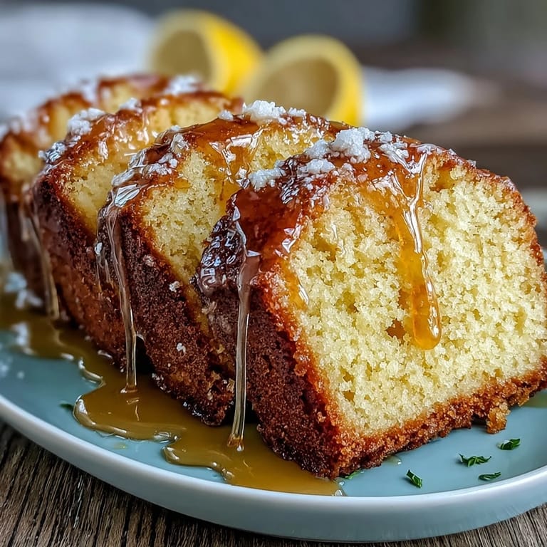Golden Limoncello-infused pound cake topped with a glossy lemon glaze, ideal for afternoon tea or dessert.