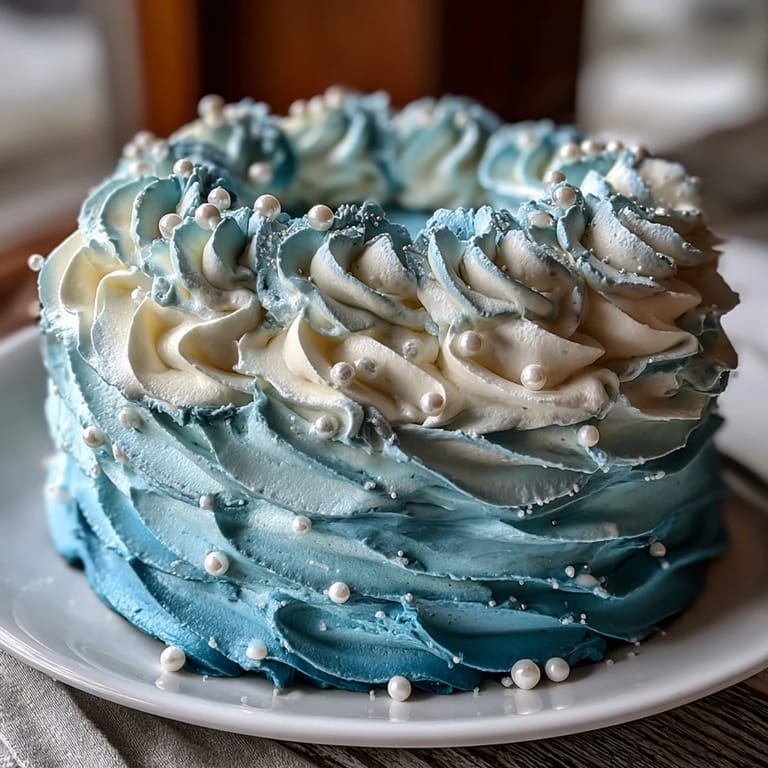 Pisces Cake Sheet Cake featuring elegant white chocolate symbol and sea foam buttercream for a stunning ocean-themed treat.