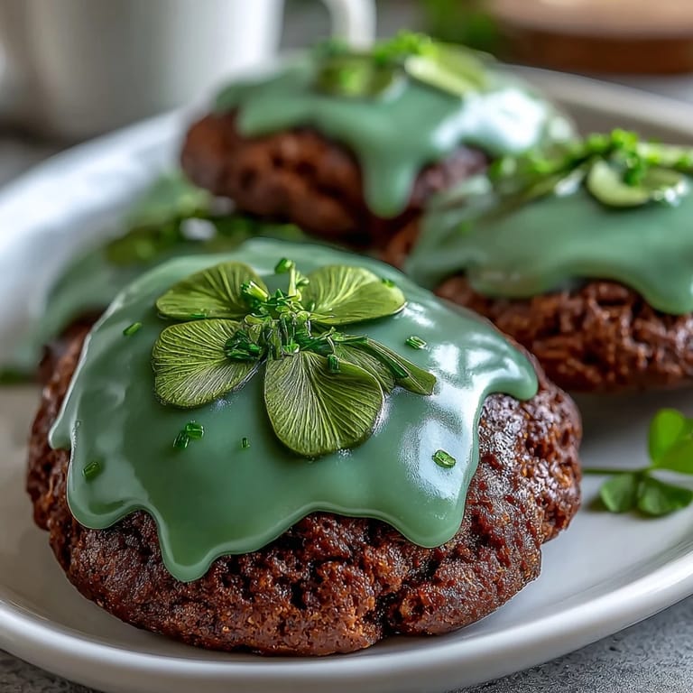 Festive green-iced shamrock cookies on a white plate, perfect for St. Patrick's Day parties and Irish-themed gatherings.