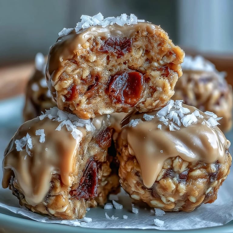 Healthy peanut butter oat bites loaded with flaxseed and shredded coconut, offering a naturally sweet and satisfying snack that's ready in minutes.
