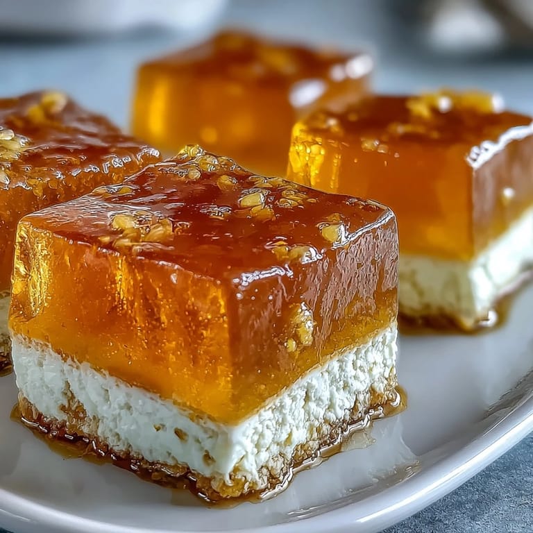 Close-up of chilled mango agar-agar jelly cubes, a tropical coconut milk dessert.
