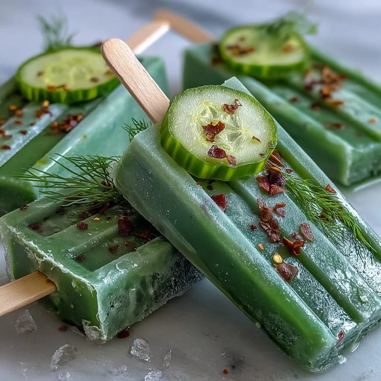 Sweet and sour Pickle Juice Popsicles, a unique American frozen dessert, ready to enjoy.