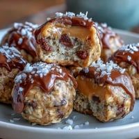 Wholesome oat bites with creamy peanut butter and mini chocolate chips, perfect for a quick energy boost or on-the-go snacking.