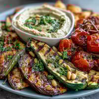 Grilled Veggie Platter Hummus