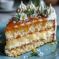 Mother's Day Lemon Curd Layer Cake adorned with vibrant edible flowers.